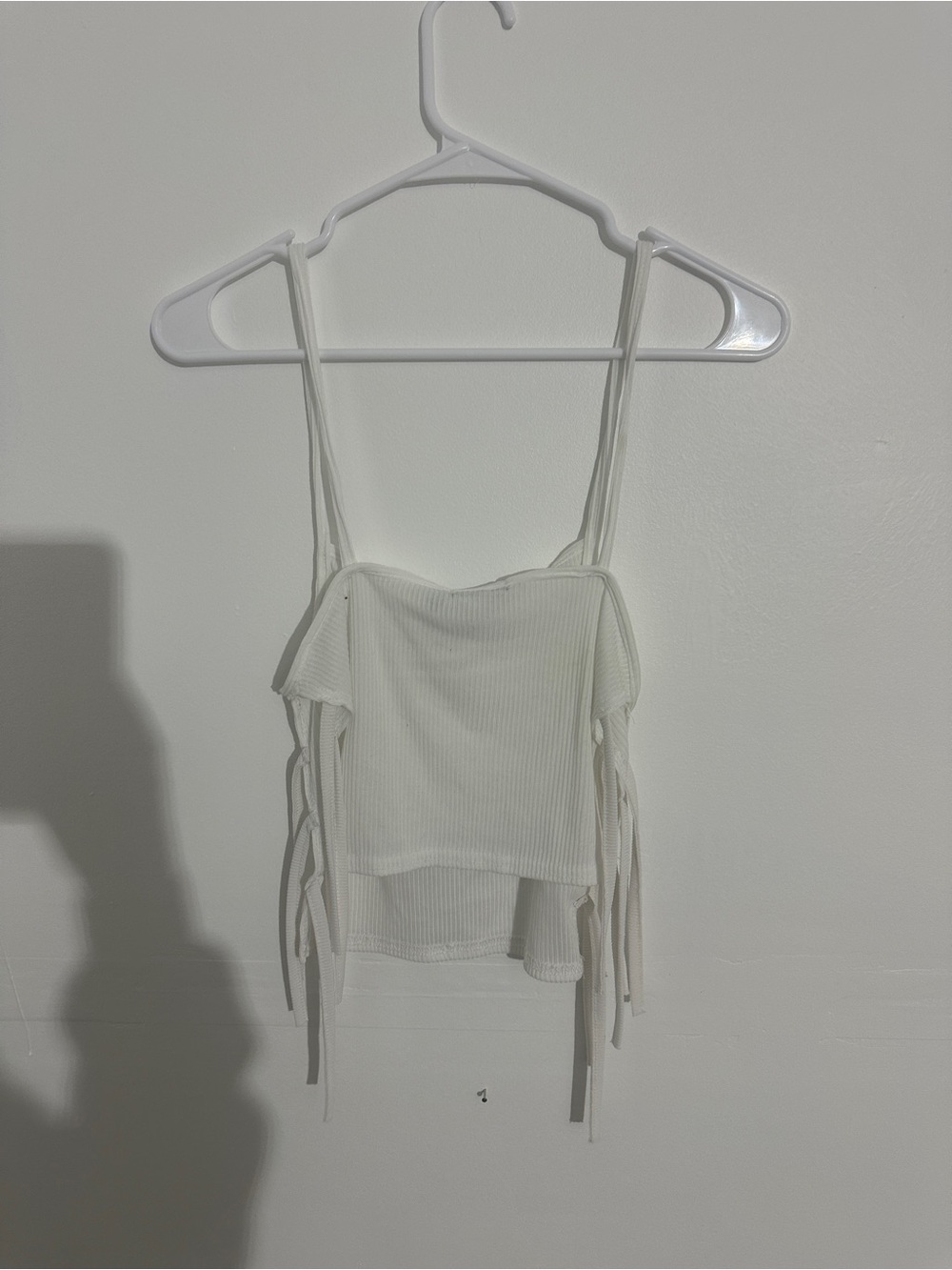 Nasty Gal White Ribbed Side-Tie Cami - Picture 3 of 4